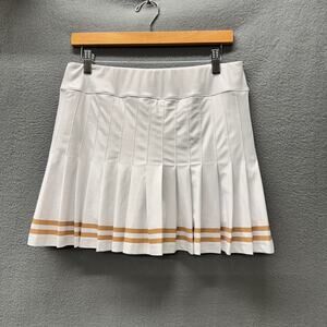 Smith & Quinn Skort Womens Large White Bronze Pleated Golf Tennis Activewear